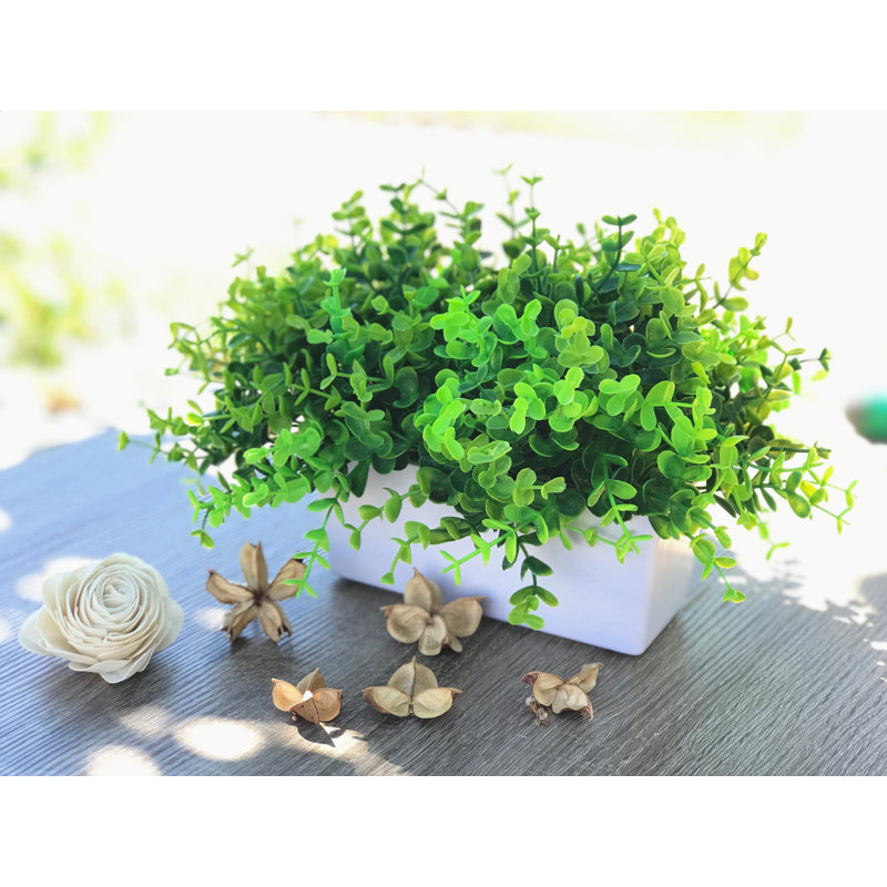 August Grove® 8'' Faux Eucalyptus Grass in Vase & Reviews Wayfair